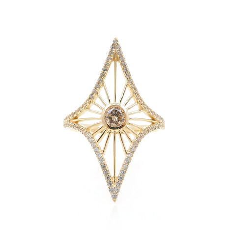 Champagner-Diamant-Goldring (de Melo Gold)