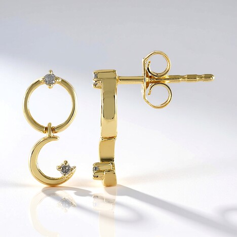 Boucles d'oreilles en argent et Diamant I3 (J)