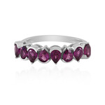 Magenta-Granat-Silberring