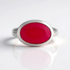 Anello in argento con Calcedonio Lampone