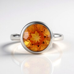 Anello in argento con Quarzo Arancione