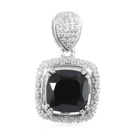 Schwarzer Spinell-Silberanhänger