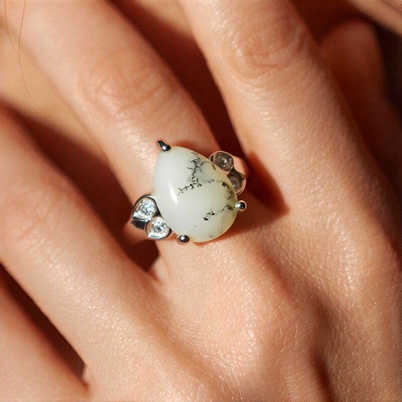 Dendriten-Achat-Silberring