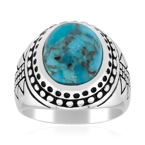 Zilveren ring met een Blauwe Kingman Mohave Turkoois (Jones Lee)