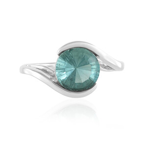 Anello in argento con Fluorite Blu Caraibico  (MONOSONO COLLECTION)