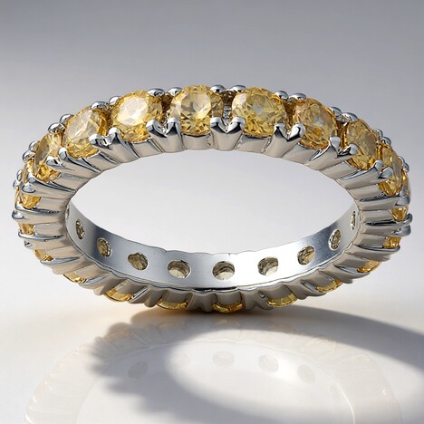 Anello in argento con Zircone Giallo