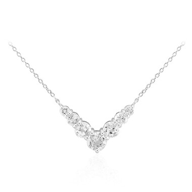 Weißer Topas-Silbercollier