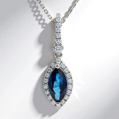 Collana in oro con Zaffiro Ceylon Blu