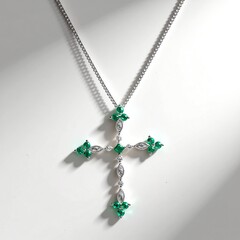 Collana in oro con Smeraldo Zambia AAA