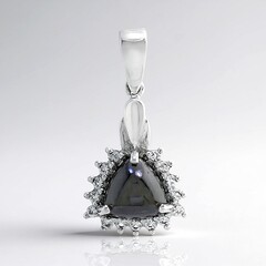 Ciondolo in argento con Ematite Nera
