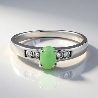 Anello in argento con Crisoprasio Imperiale
