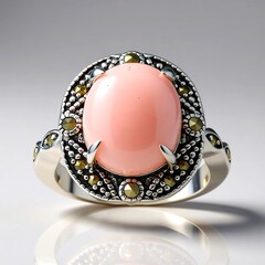Anello in argento con Opale Rosa (Annette classic)