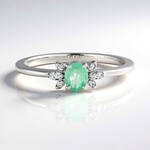 Anello in argento con Smeraldo Colombiano