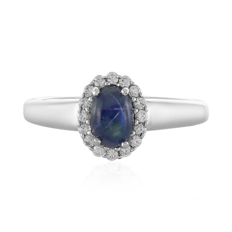 Blauer Stern-Saphir-Silberring