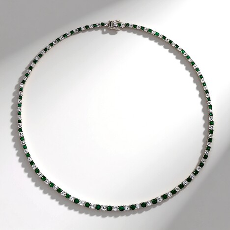 Collana in argento con Smeraldo Zambia (Gems en Vogue)