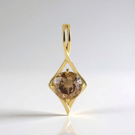 Pendentif en or et Diamant champagne I2