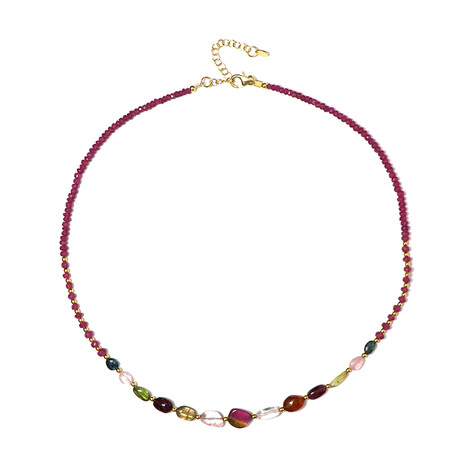 Zilveren halsketting met toermalijnen (Riya)