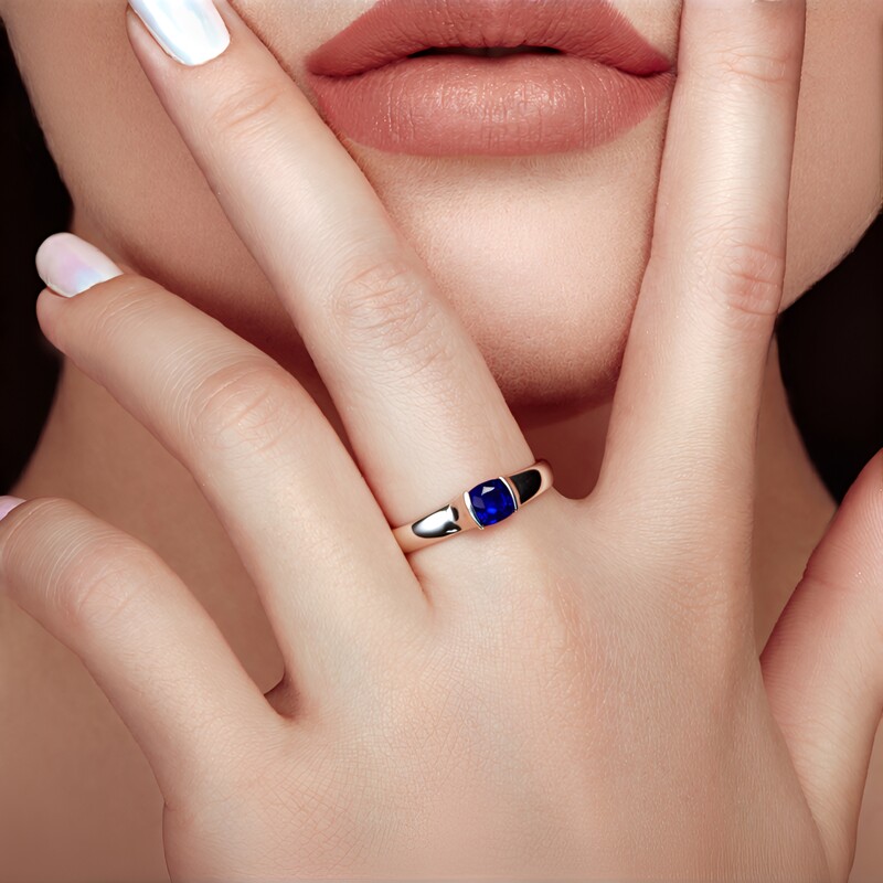 Madagascar Blue Sapphire Silver Ring