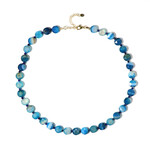 Collana in argento con Agata Blu