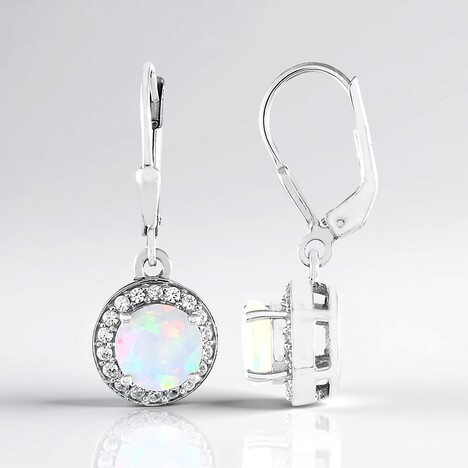 Boucles d'oreilles en argent et Opale Welo