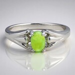 Anello in argento con Crisoprasio Imperiale