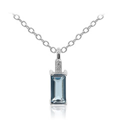 Collar en plata con Topacio azul de Londres