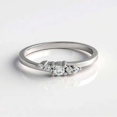 Anillo en plata con Topacio blanco