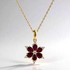 Collana in oro con Rubino Mozambico AAA (CIRARI)