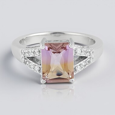 Anillo en plata con Ametrino