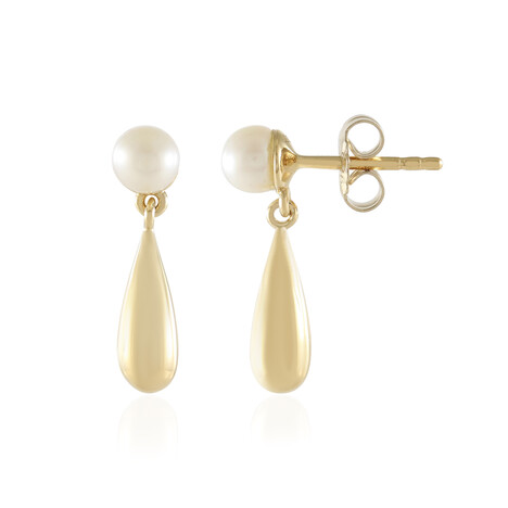 Cremefarbene Süßwasserzuchtperlen-Silberohrringe