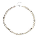 Collar en plata con Hematitas plateadas