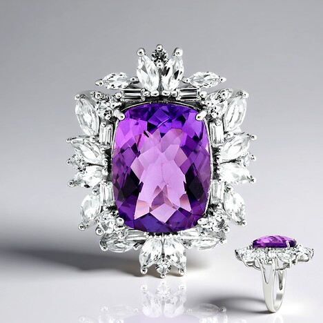 Anello in argento con Ametista