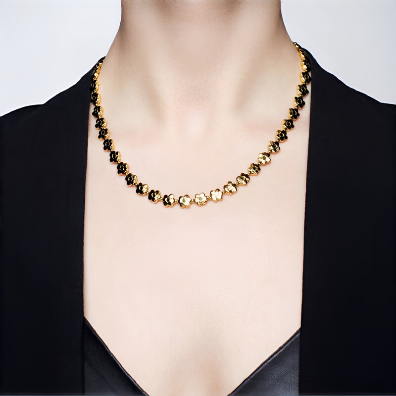 Collana in argento con Ematite Dorata