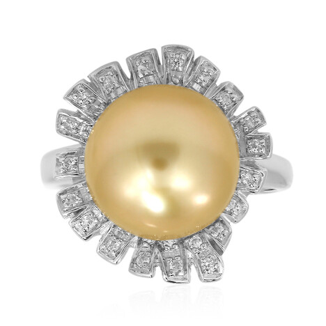 Goldene Kabira-Südseeperlen-Silberring (TPC)