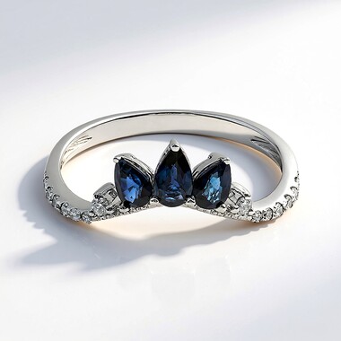 Anillo en oro con Zafiro azul Ceylon (CIRARI)