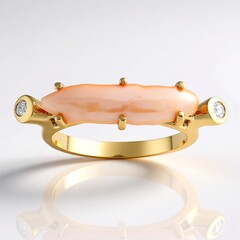 Anello in argento con Perla Keshi d'Acqua Dolce Color Pesca
