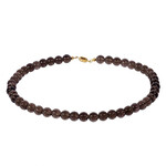 Zilveren halsketting met rookkwartskristallen