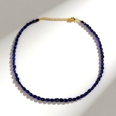 Blauer Bemainty-Saphir-Silberhalskette