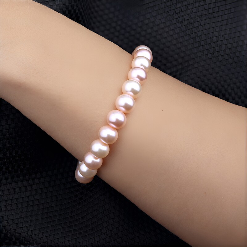 Zilveren armband met crèmekleurige zoetwater kweekparels