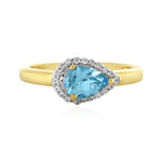 Bague en argent et Topaze bleu Suisse