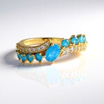 Anello in argento con Apatite Blu Neon