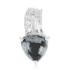 Snowflake Obsidian Silver Pendant