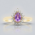 Anello in oro con Zaffiro Ceylon Porpora