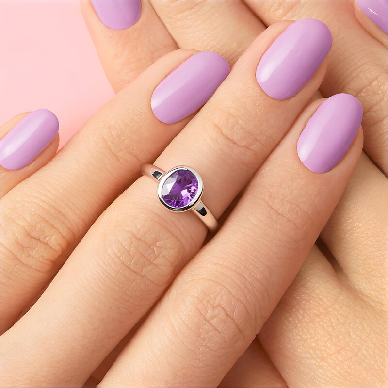 Lavendel-Amethyst-Silberring