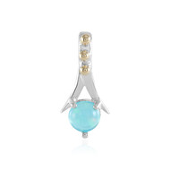 Äthiopischer Blauer Opal-Silberanhänger mit Gold (Granulieren)