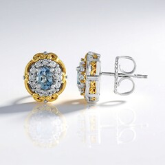 Orecchini in argento con Acquamarina (Gems en Vogue)