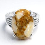 Bague en argent et Quartz Dinosaure
