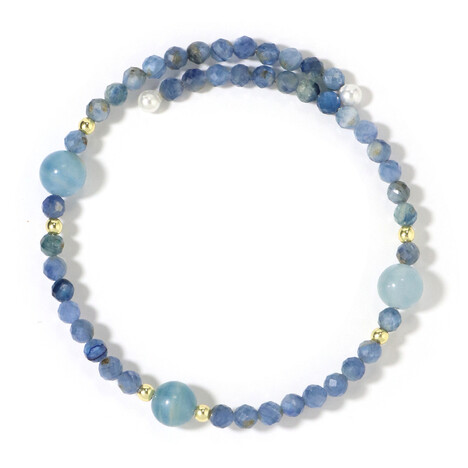 Stalen armband met Nepal Kyanieten (Riya)