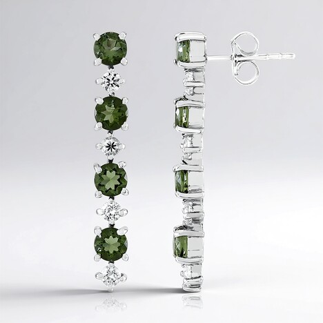 Orecchini in argento con Moldavite