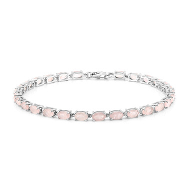 Bracciale in argento con Quarzo Rosa
